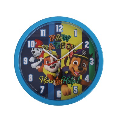 Ceas de perete, Paw Patrol - Here to Help, rama albastra design multicolor, diametru 23.5 cm