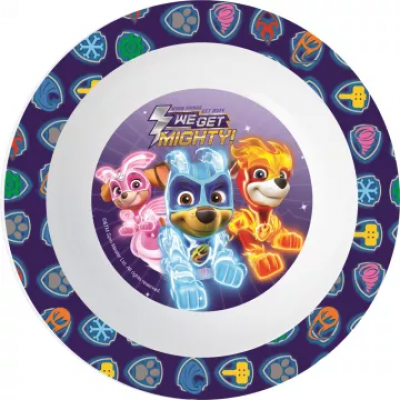 Farfurie adanca din plastic pentru copii Paw patrol, diametru 16 cm, compatibila cu microunde