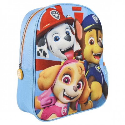 Ghiozdan copii Paw Patrol, design 3D, forma putin ovala, inaltime 31 cm