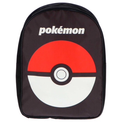 Ghiozdan scoala pentru copii, Pokemon - Poke Ball, negru, 38 x 29 x 14 cm