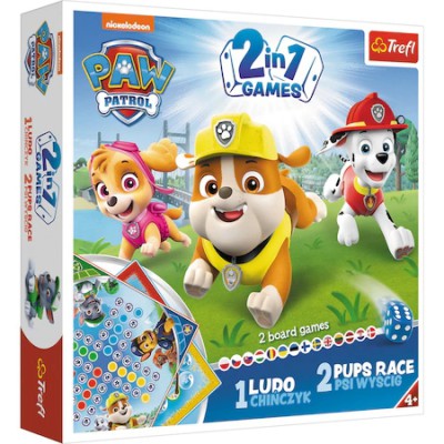 Joc Trefl 2 in 1, Paw Patrol - Ludo si Cursa Catelusilor