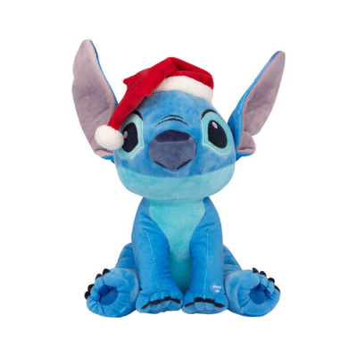 Jucarie de plus cu sunet Lilo si Stitch colectia Craciun - Stitch, inaltime 27 cm