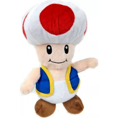 Jucarie de plus Super Mario Bros - Toad, multicolor, inaltime 30 cm