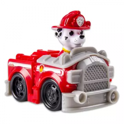 Masinuta de jucarie Paw Patrol - Marshall si masina de pompieri, lungime 9 cm, inaltime 8 cm