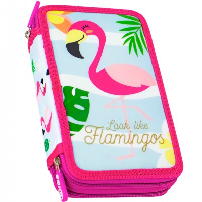Penar Pasarea Flamingo, echipat, 2 compartimente, multicolor, 19.5 x 12.5 x 4 cm