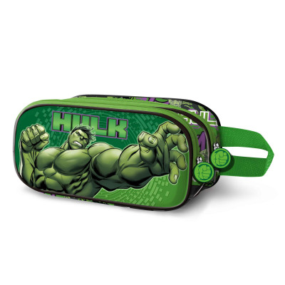 Penar scoala Marvel Avengers - Hulk Distrugatorul, design 3D, 2 compartimente, dreptunghiular, 22 x 9.5 x 6.5 cm