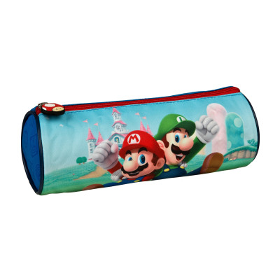 Penar Super Mario - Happy Mario si Luigi, neechipat, un compartiment, cilindric, lungime 23 cm, diametru 8.5 cm