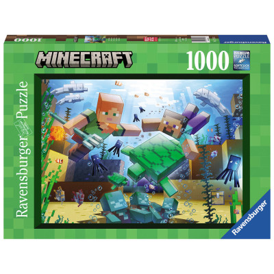 Puzzle Minecraft, 1000 piese, dimensiune 70 x 50 cm, recomandat adultilor sau copiilor peste 14 ani, model 2