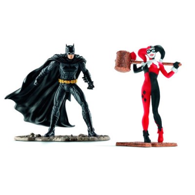 Set 2 figurine DC Comics - Justice League - Batman si Harley Quinn, multicolor, inaltime 9 cm