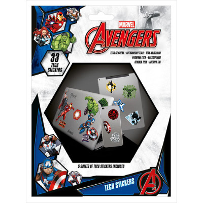 Set 33 stickere decorative, de interior, din vinil - Avengers - Thor, Iron Man, Captain America, Hulk, Black Panther