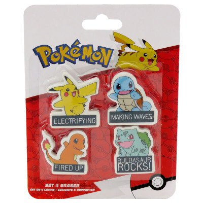 Set 4 gume de sters Pokemon