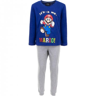 Set pijama pentru copii Super Mario, It's-a me Mario, bluza si pantaloni lungi, multicolor, marimea 110, 5 ani