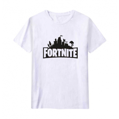 Tricou copii Fortnite, alb, 7-8 ani, 120 cm, bumbac, model 19