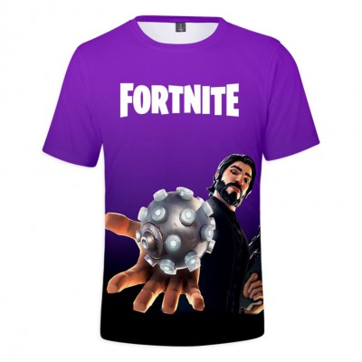 Tricou Fortnite, marime L, Unisex, imprimeu multicolor model 14