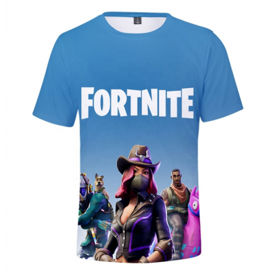 Tricou Fortnite, marime L, Unisex, imprimeu multicolor model 3