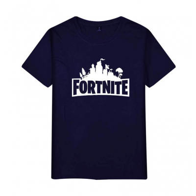 Tricou Fortnite, marime XL, Unisex, negru cu imprimeu alb