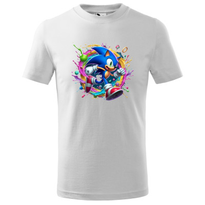 Tricou pentru copii Sonic the Hedgehog, imprimeu multicolor, bumbac 100%, unisex, model 11