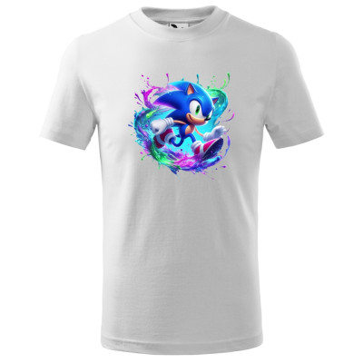 Tricou pentru copii Sonic the Hedgehog, imprimeu multicolor, bumbac 100%, unisex, model 7