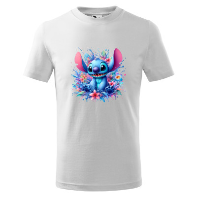 Tricou pentru copii Stitch, imprimeu multicolor, bumbac 100%, unisex