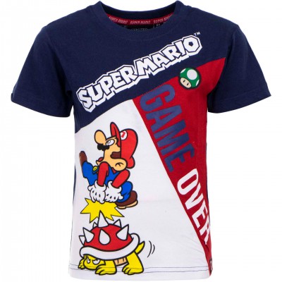 Tricou pentru copii - Super Mario - Game Over, bumbac 100%, marimea 104, 4 ani