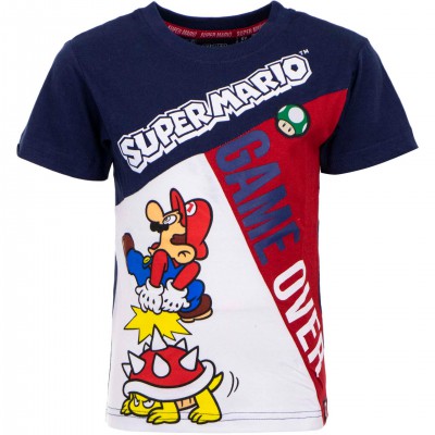 Tricou pentru copii - Super Mario - Game Over, bumbac 100%, marimea 122, 7 ani