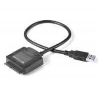 Adaptor USB 3.0 la S-ata, conectare HDD/SSD 2.5"/3.5" S-ata cu alimentator