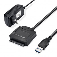 Adaptor USB 3.0 la S-ata, conectare HDD/SSD 2.5 inch/3.5 inch S-ata cu alimentator