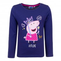 Bluza copii Peppa Pig, maneca lunga, bumbac, marimea 110, 5 ani, albastru