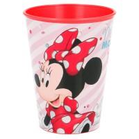 Cana din plastic Disney - Minnie Mouse, design multicolor, capacitate 260 ml, inaltime 9.5 cm