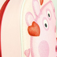Ghiozdan copii Peppa Pig, roz, design 3D, forma putin ovala, inaltime 32 cm