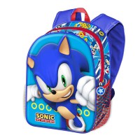 Ghiozdan copii Sonic the Hedgehog - Sonic 2, design 3D, dimensiuni 31 x 25 x 9 cm