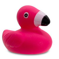 Jucarie de baie din cauciuc, Flamingo roz, inaltime 5.5 cm lungime 6 cm, pentru copii cu varsta peste 3 ani