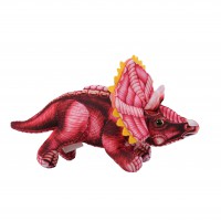 Jucarie de plus Colectia de Dinozauri - Triceratops, multicolor, inaltime 14 cm, lungime 22 cm