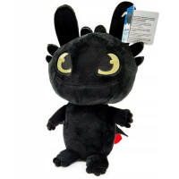 Jucarie de plus How To Train Your Dragon - Night Fury, negru, inaltime 18 cm