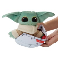 Jucarie de plus Star Wars - Baby Yoda, The Mandalorian - Grogu The Child, transformabila, multicolor, inaltime 18 cm
