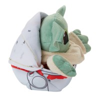 Jucarie de plus Star Wars - Baby Yoda, The Mandalorian - Grogu The Child, transformabila, multicolor, inaltime 18 cm