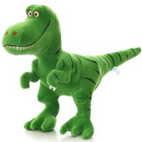 Jucarie din plus, dinozaur T-rex, verde, inaltime 30 cm lungime 45 cm