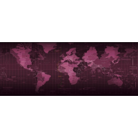Mouse Pad - Harta lumii 80 x 30 cm - fundal negru, nuante purpurii