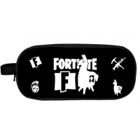 Penar Fortnite, doua compartimente, 24 cm, negru cu imprimeu Fortnite alb model 1