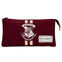 Penar Harry Potter - Hogwarts, visiniu inchis, neechipat, 3 compartimente, dreptunghiular, 23 x 11.5 cm