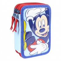 Penar Mickey Mouse echipat, 3 compartimente, design 3D multicolor, 19.5 x 12 x 6 cm