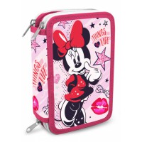 Penar Minnie Mouse, echipat, 3 compartimente, multicolor, 20 x 13 x 6 cm