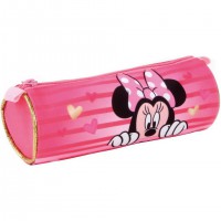 Penar Minnie Mouse, neechipat, un compartiment, cilindric, multicolor, lungime 20 cm, diametru 7 cm