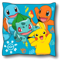 Perna decorativa Pokemon Pikachu si Prietenii, 35 x 35 cm