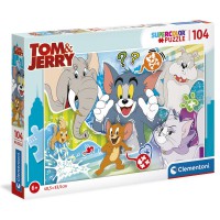 Puzzle Tom si Jerry, 104 piese, dimensiune 48.5 x 33.5 cm