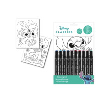 Set 10 markere colorate Disney Lilo & Stitch, bonus 2 imagini pentru colorat