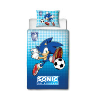 Set 2 piese lenjerie pat Sonic The Hedgehog, poliester, dimensiune 140 cm x 200 cm