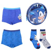 Set 2 x pereche sosete si 2 x boxeri pentru copii - Sonic The Hedgehog, 10 -12 ani, bumbac