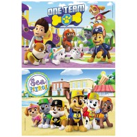 Set 2 x Puzzle Paw Patrol, 20 piese, dimensiune 29 x 17 cm