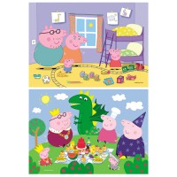 Set 2 x Puzzle Peppa Pig, 20 piese, dimensiune 29 x 17 cm